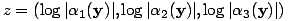 z=({|alpha_1({bf y})|},{|alpha_2({bf y})|},{|alpha_3({bf y})|}) ...(41.1)