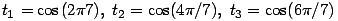 t_1=(2),\; t_2=(4/7),\; t_3=(6/7) ...(92.1)